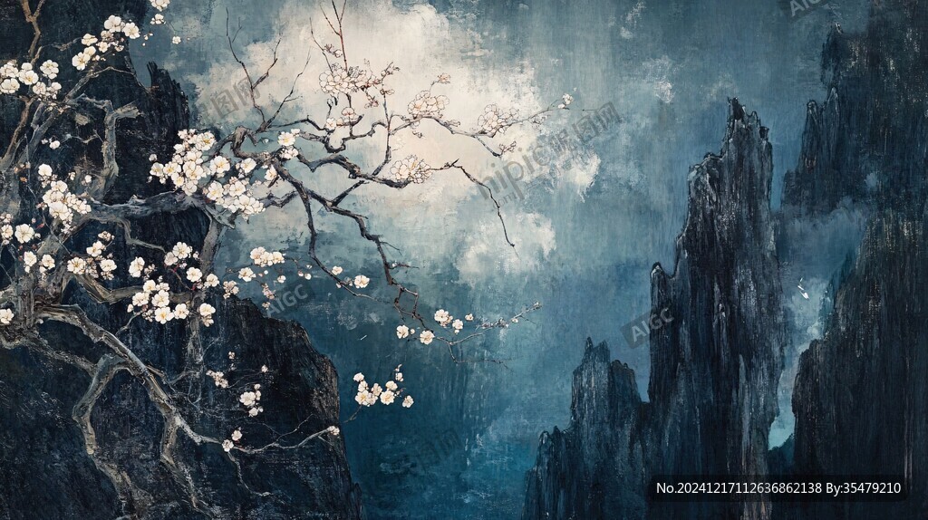 油画梅花