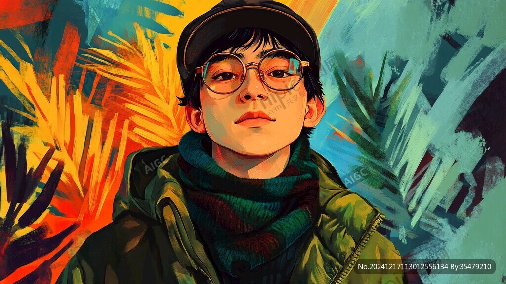 青春男孩插画