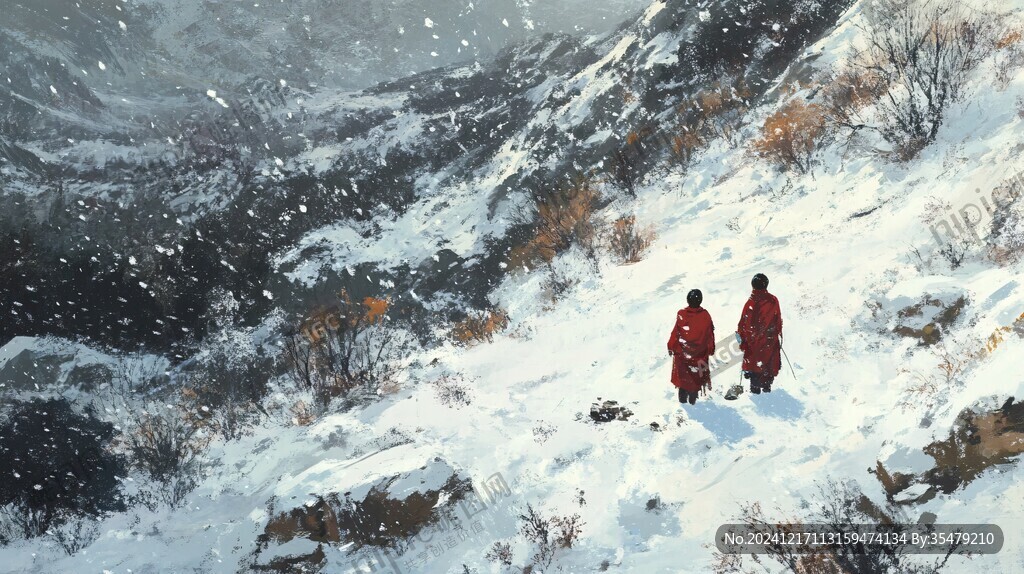 雪季户外爬山