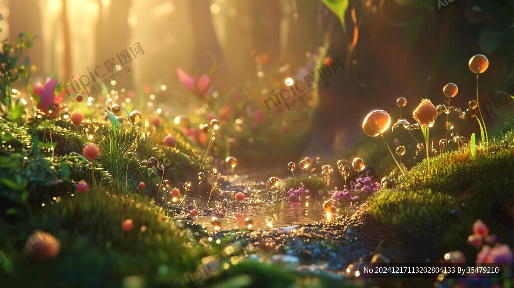 唯美梦幻花田场景