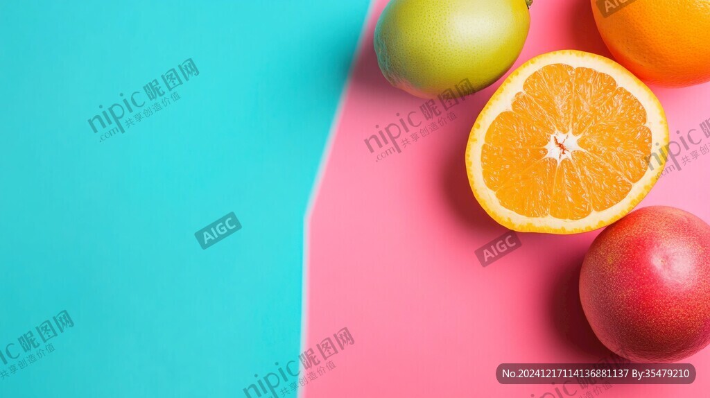 活力西柚色立体背景