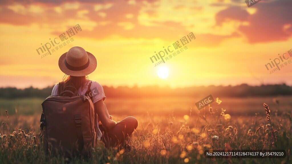 坐看夕阳