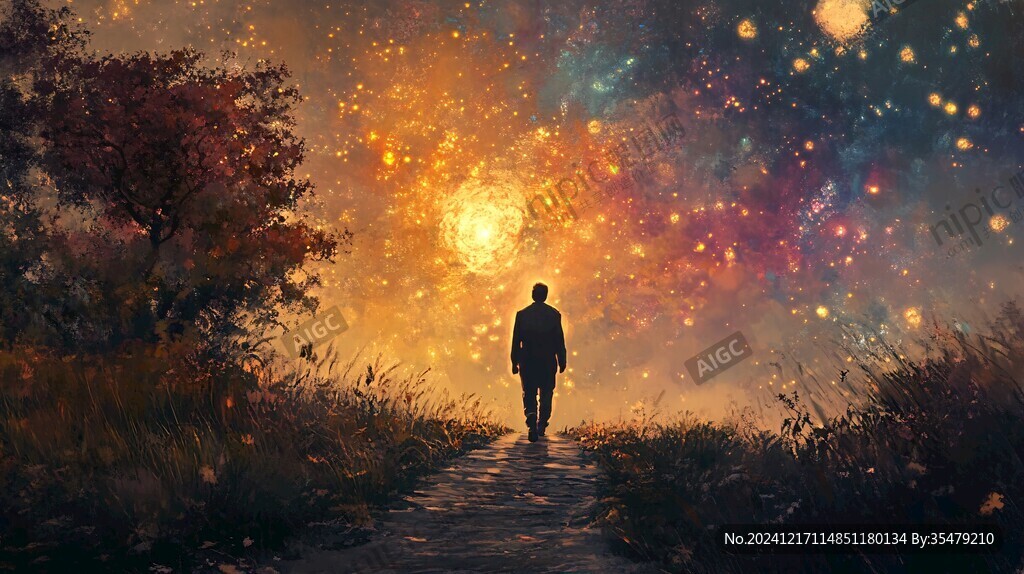 星辰大海男孩背影