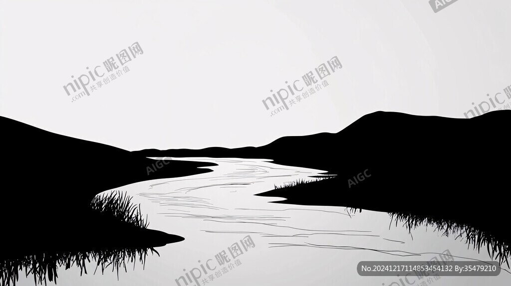 江水插画