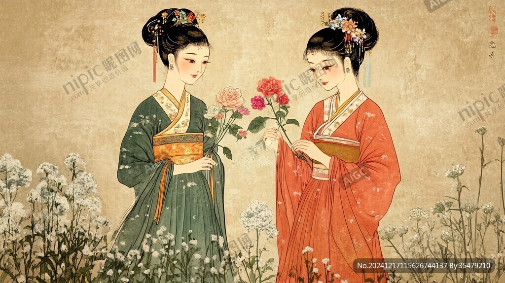 工笔少女