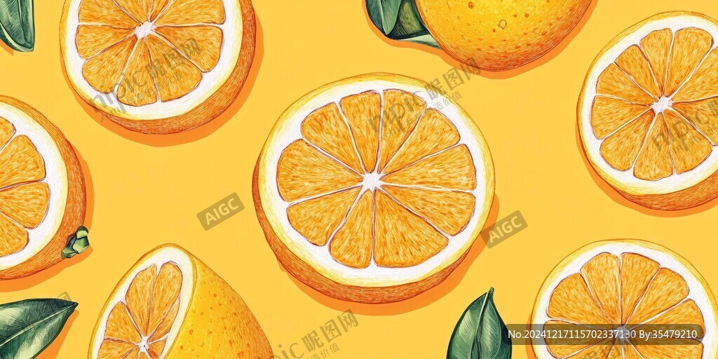 黄金葡萄柚插画