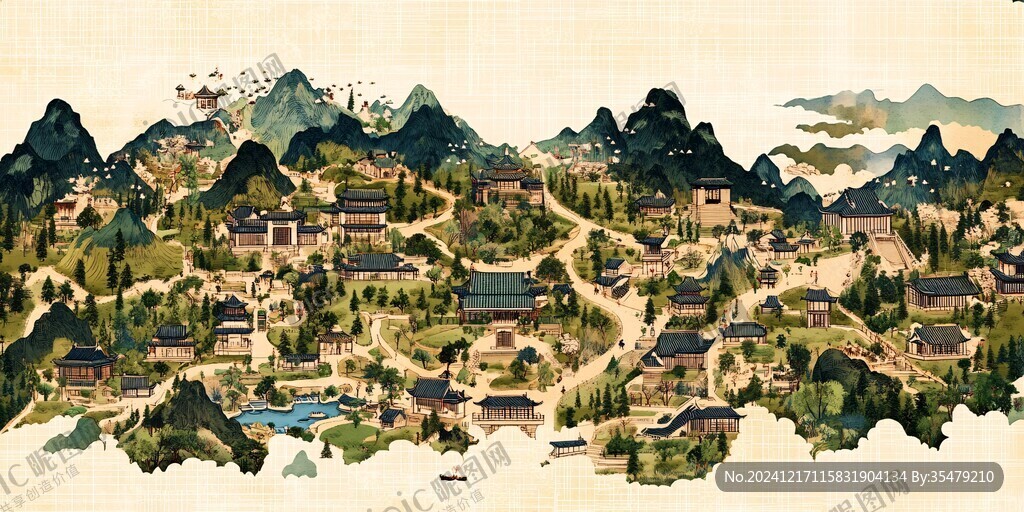 避暑山庄插画