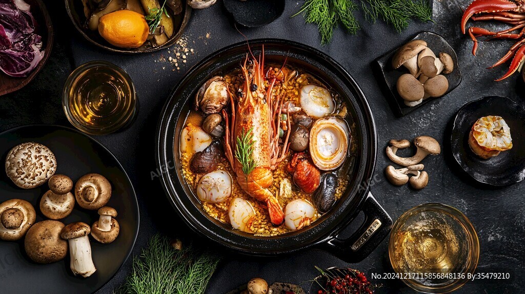 西餐图片海鲜汤锅