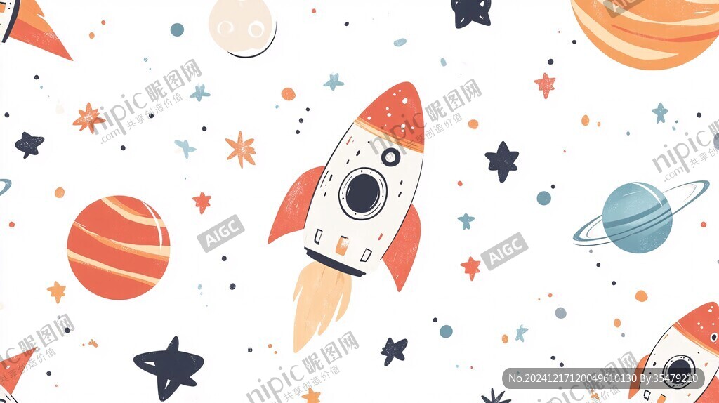 探索宇宙卡通图案