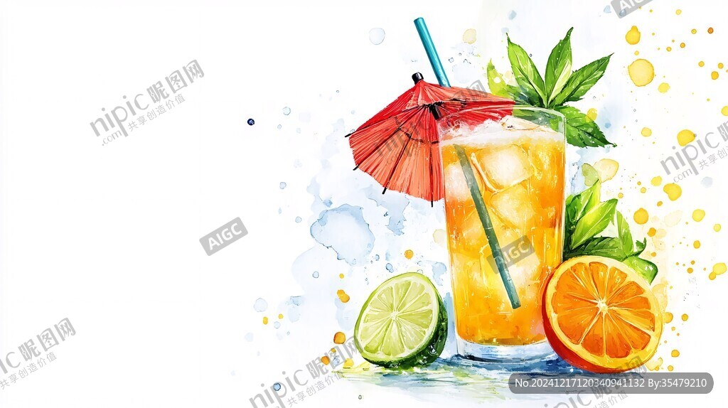 夏日饮品插画