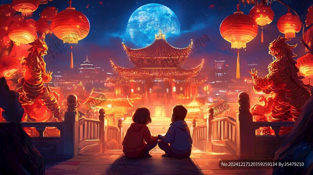 元宵赏灯场景