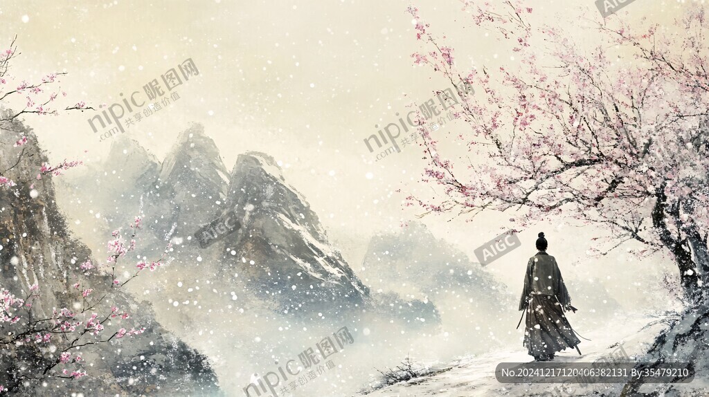 踏雪寻梅故事图