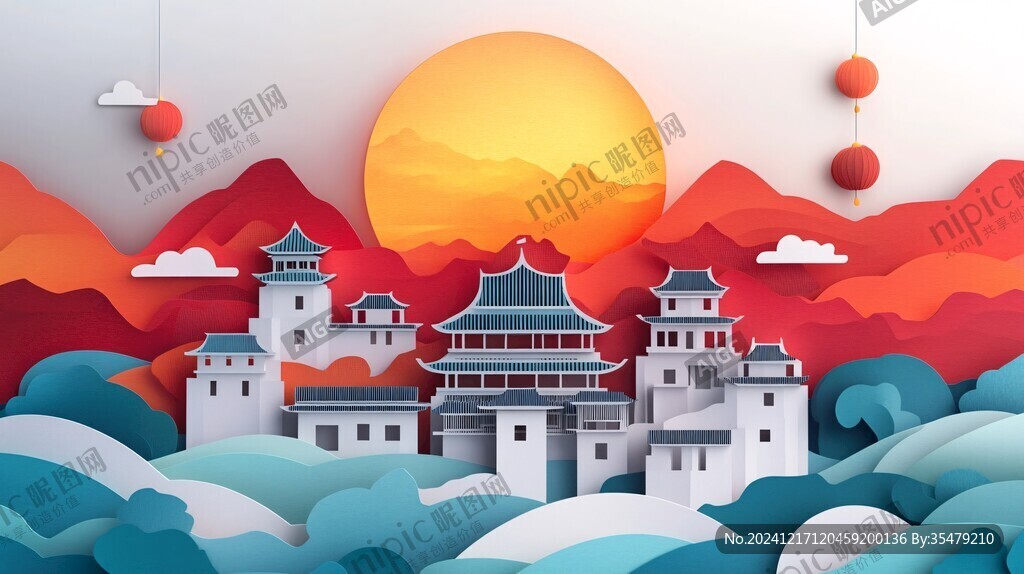 城楼插画