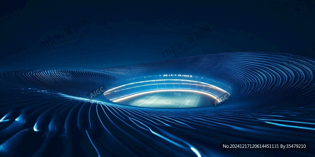 蓝色弯曲唯美科技