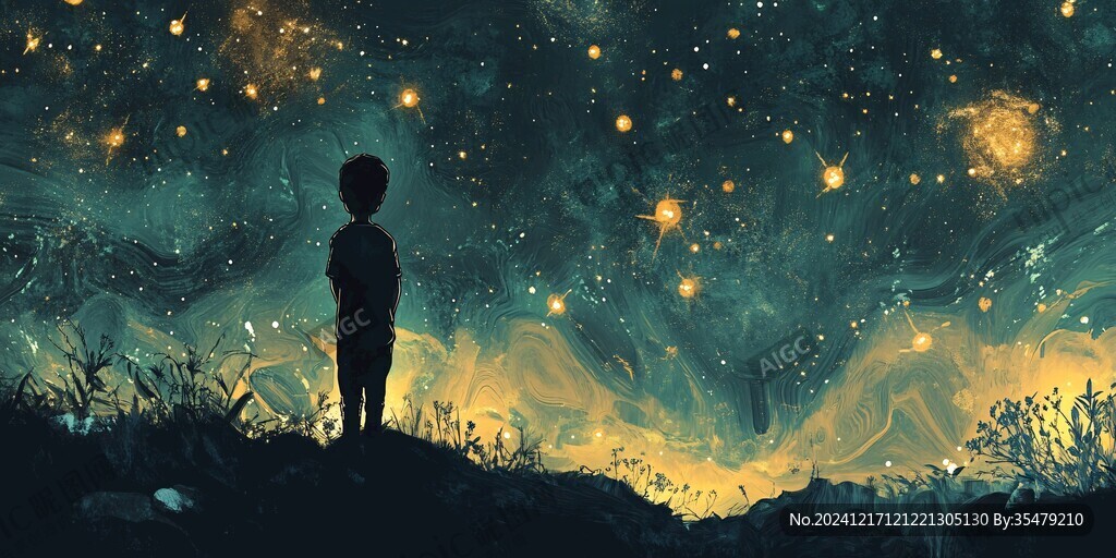 星辰大海男孩背影