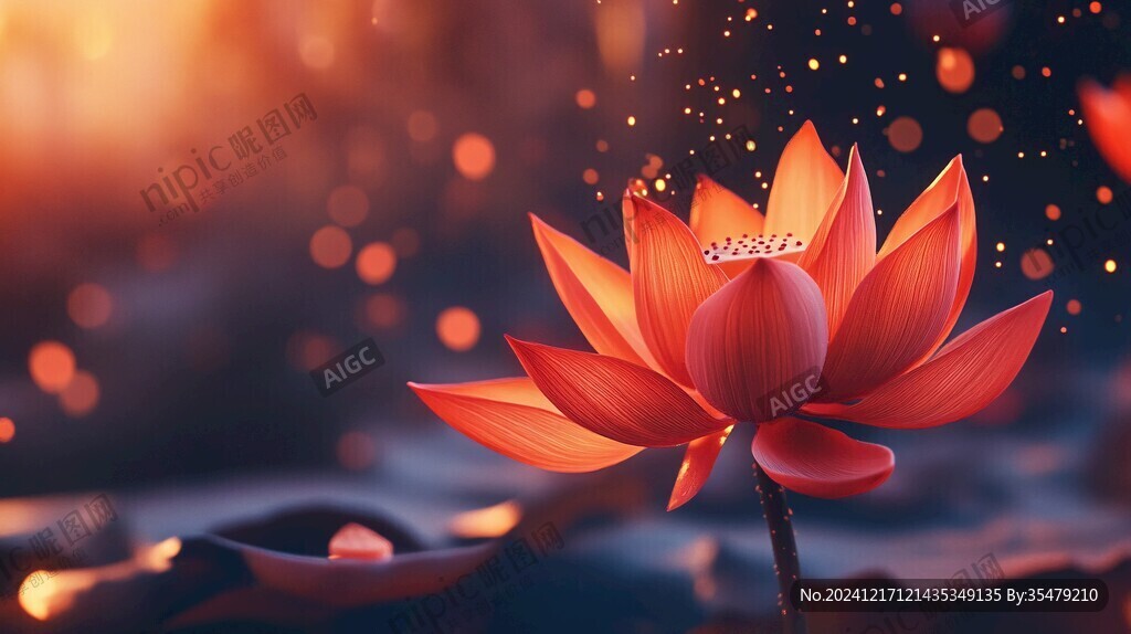莲花灯插画