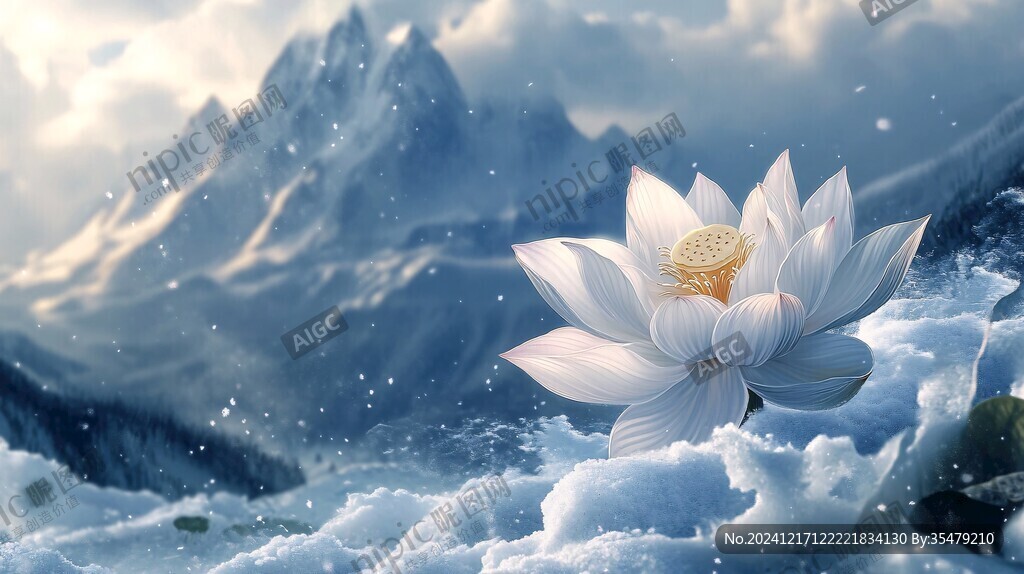 雪莲花包装插画