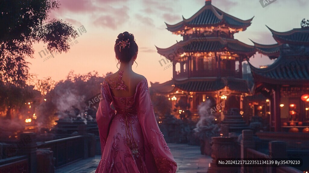 汉服背影