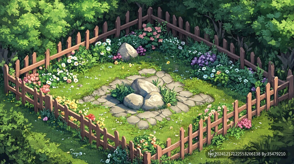 小花园插画图