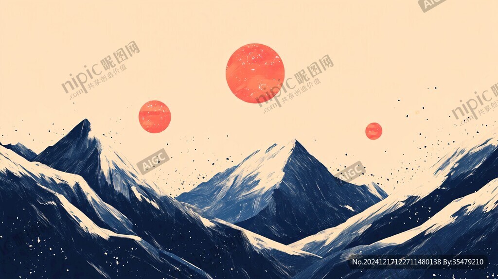 雪山插画