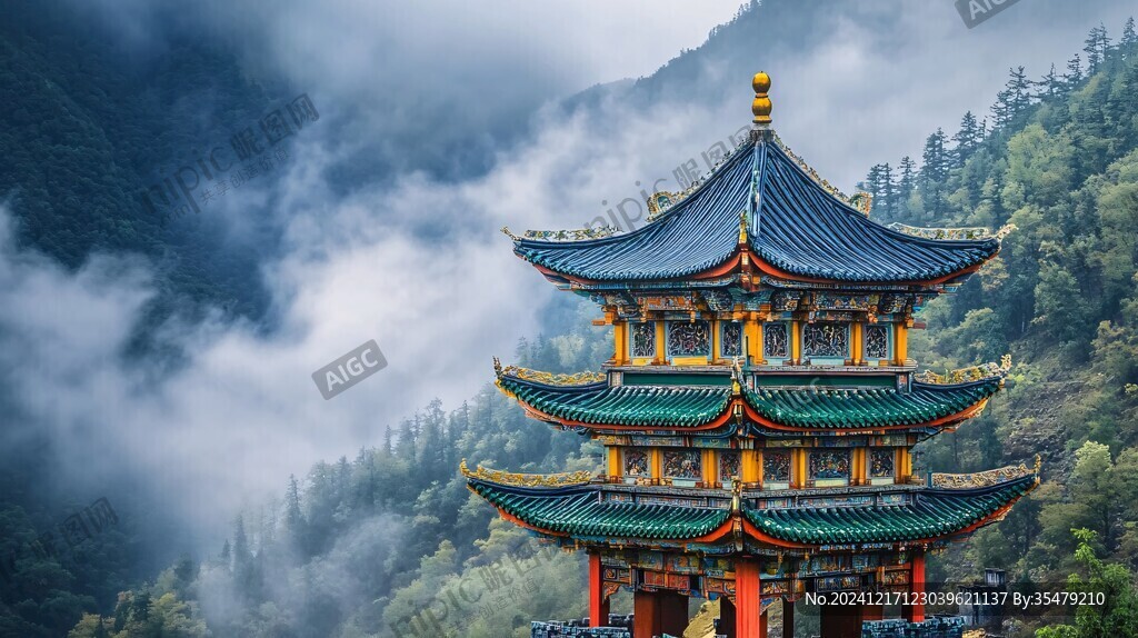 云彩高山古寺