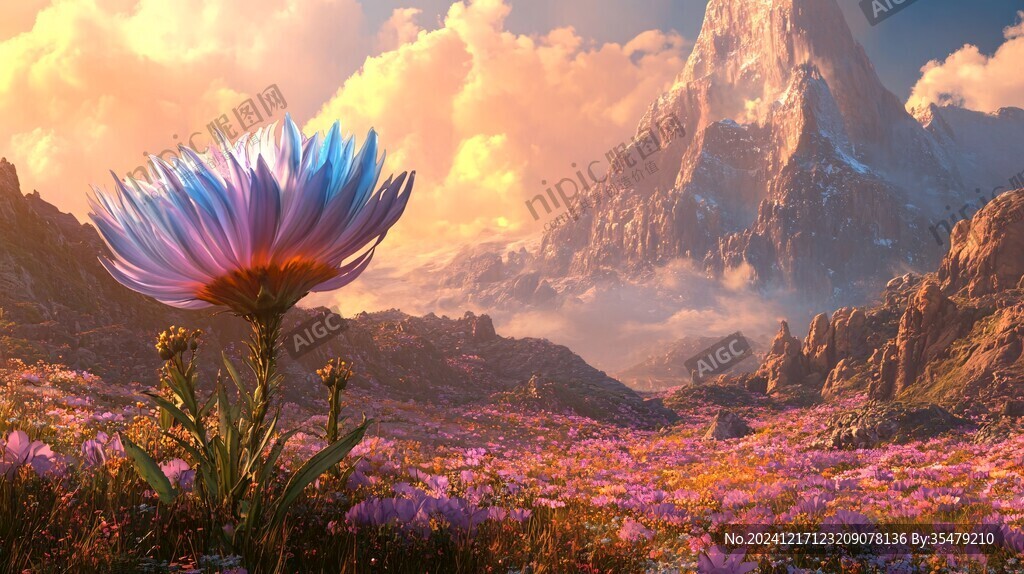 唯美梦幻花田场景