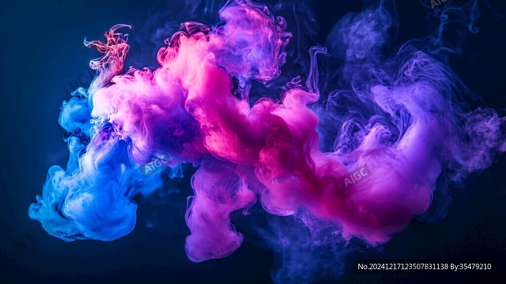 彩色烟雾晕染梦幻墨迹