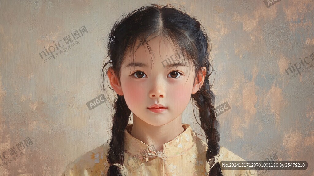 油画少女