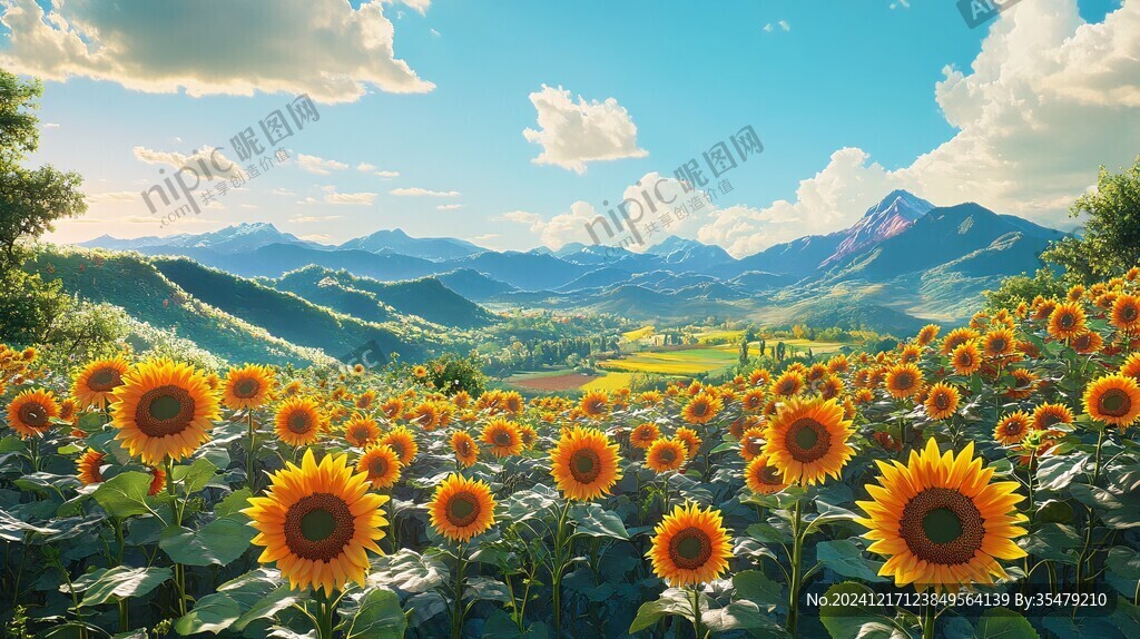 唯美花田场景