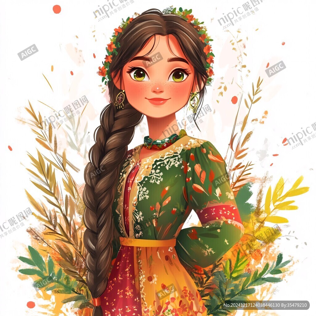 民族女孩插画