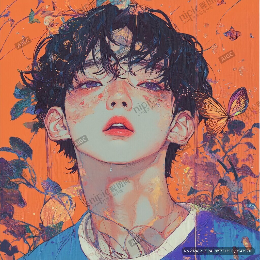 男生头像插画
