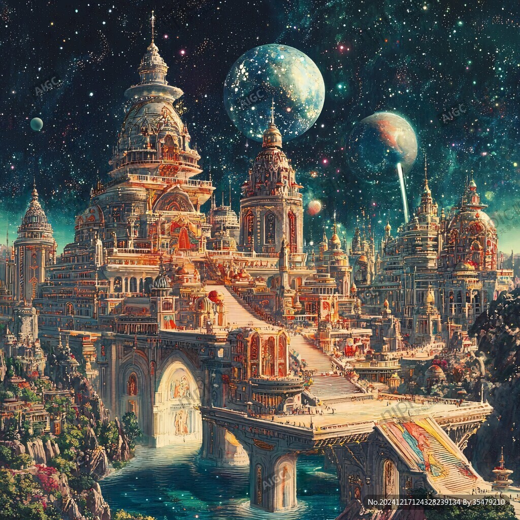 星月河幻想插画