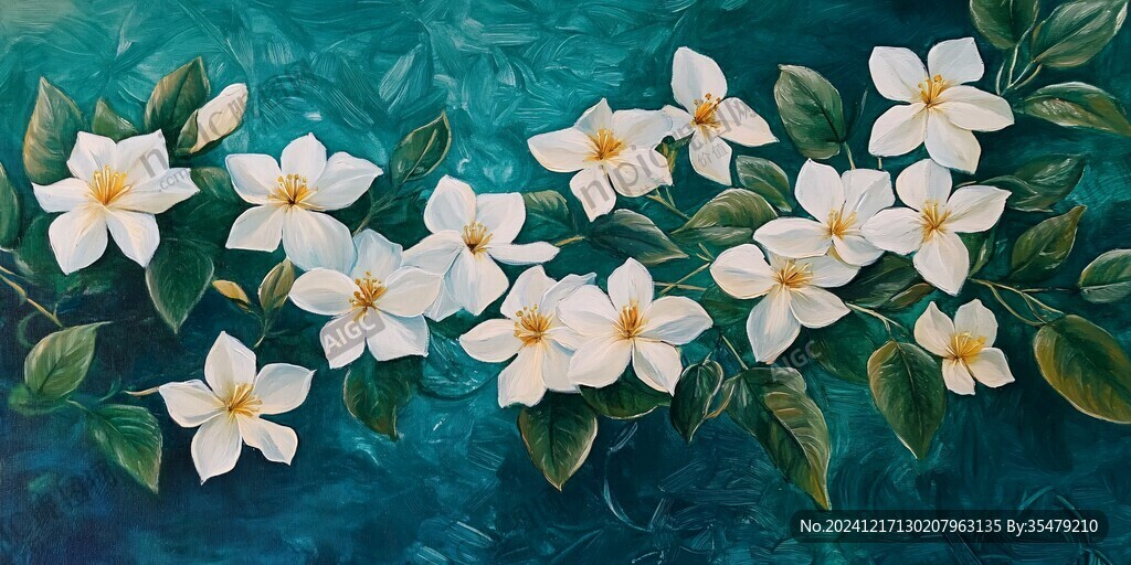 鸡蛋花壁画