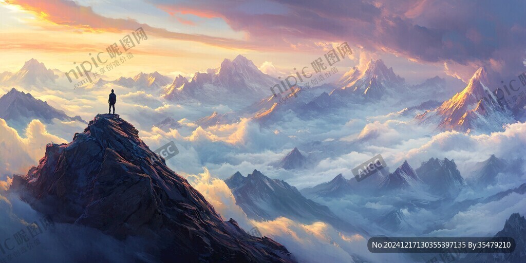 高山流云插画