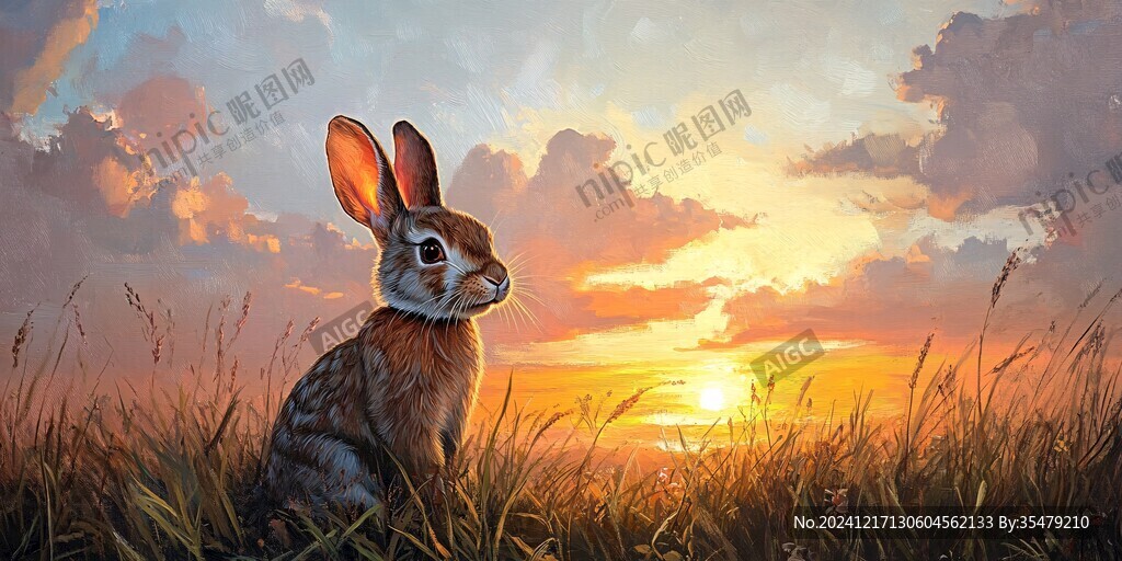 大展宏兔插画