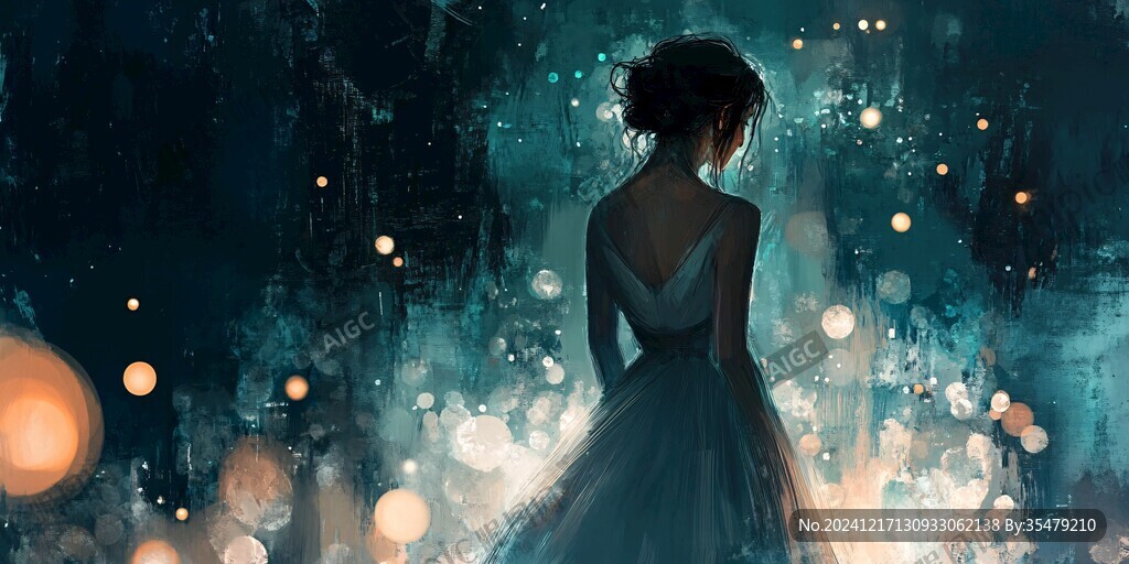 梦幻唯美蓝色系少女