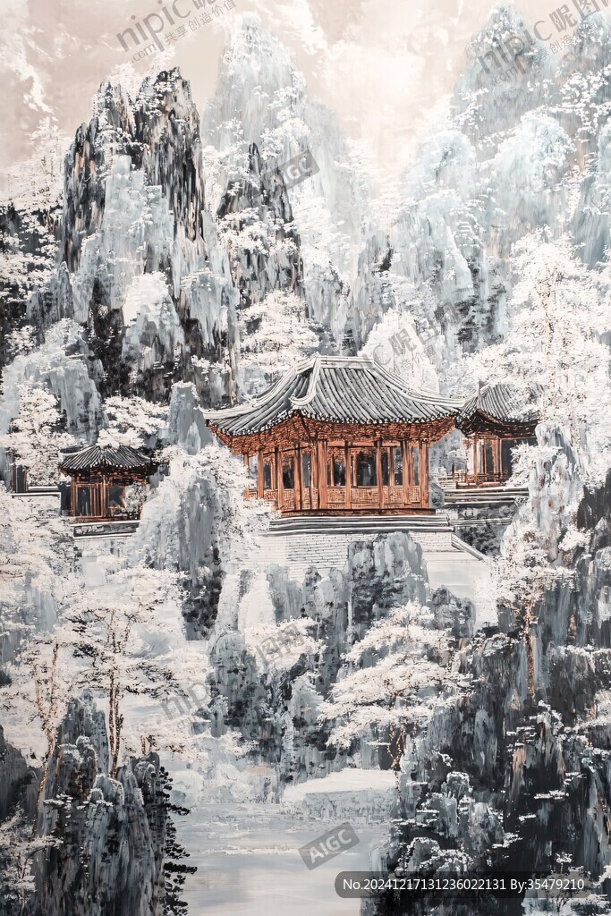 新中式楼阁皇宫山水