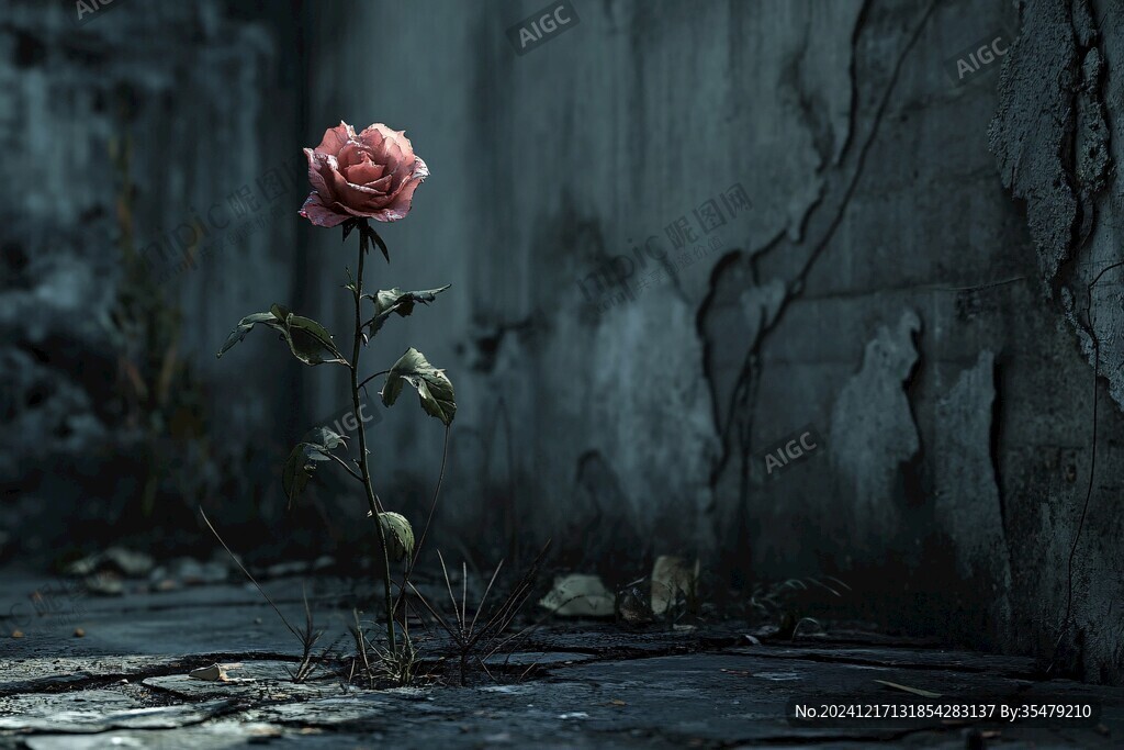 残破月季花