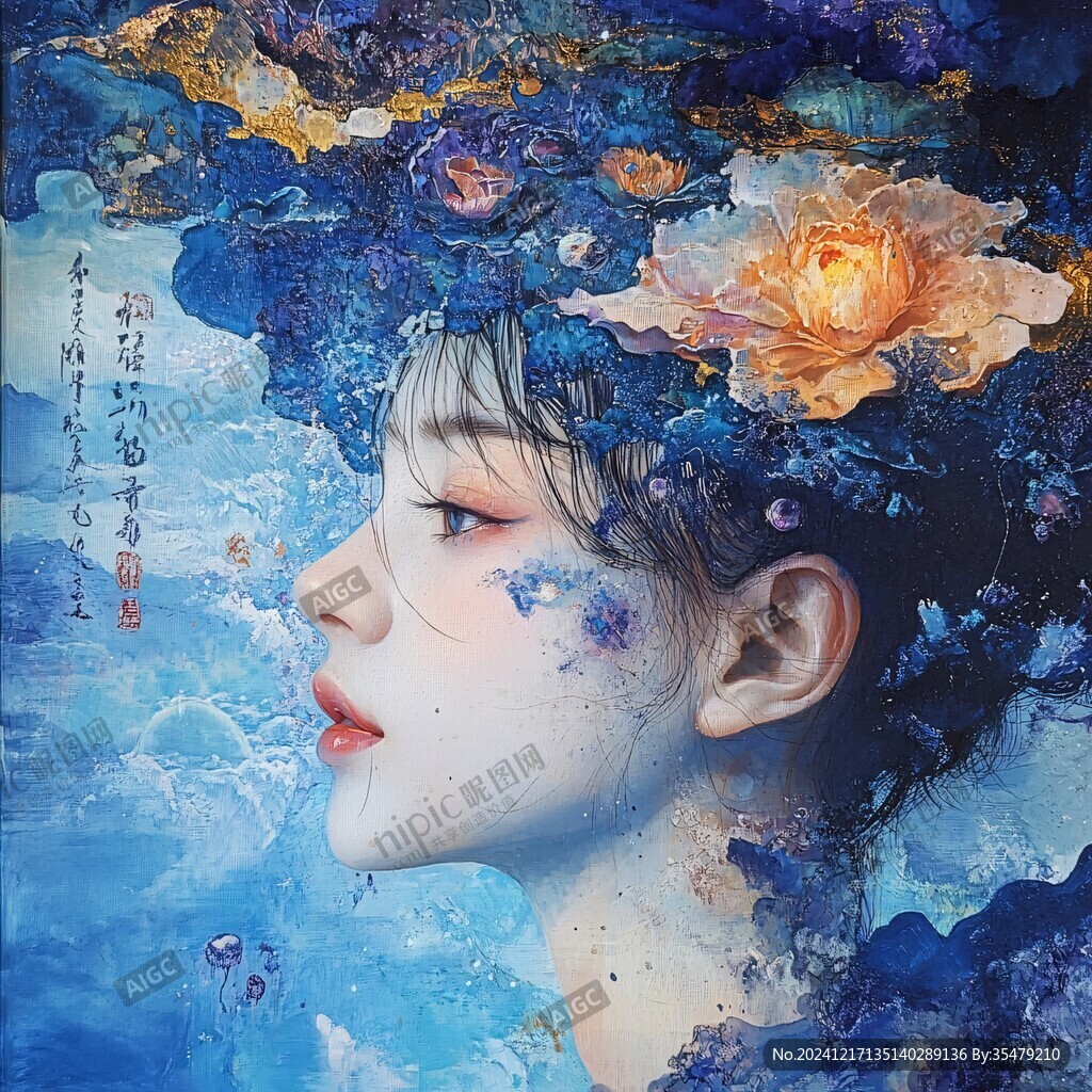 岩彩山茶花之皎月