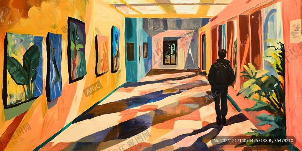 走廊插画
