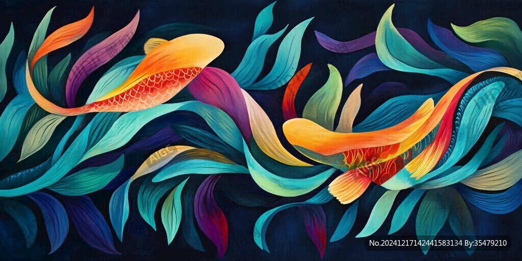 创意金鱼潮流插画