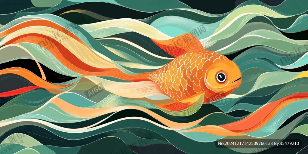 创意金鱼潮流插画