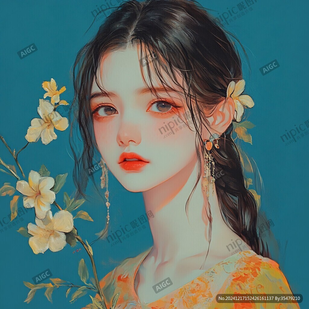 高级感女插画