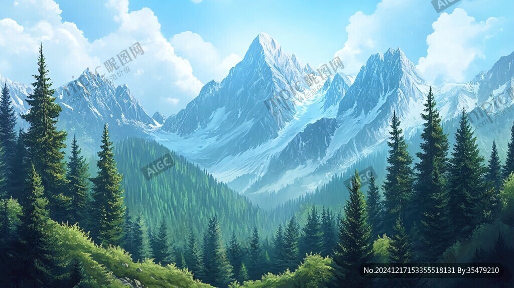 现实山景画