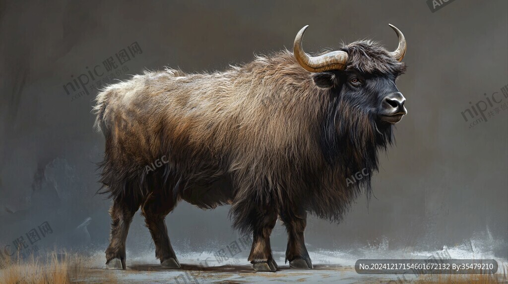 野牦牛插画