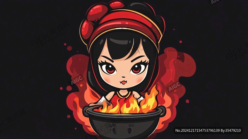 创意火锅人物动漫