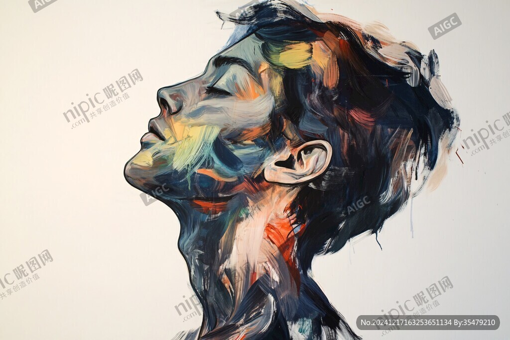 扭曲人像插画