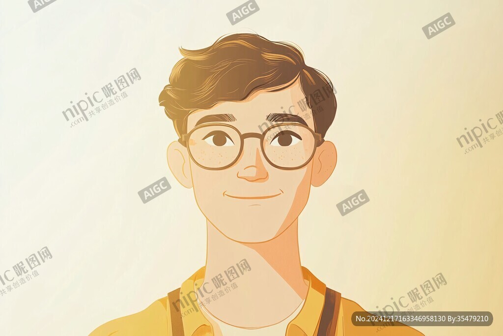 正面人物插画