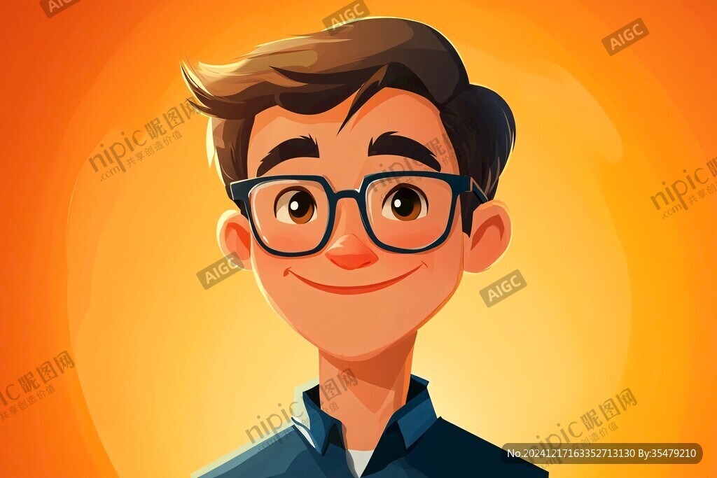 正面人物插画