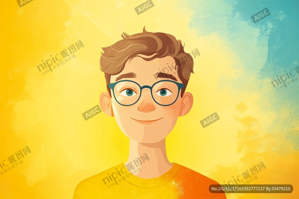 青春男孩插画